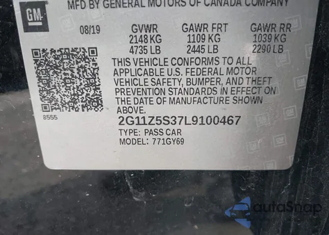 2020 Chevrolet Impala Fwd Lt z USA, uszkodzony, nr VIN 2G11Z5S37L9100467